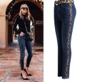 Damjeans med leopardrand 3
