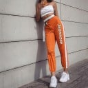 Damskie spodnie joggerowe pomarańczowe 3