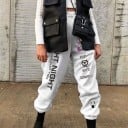 Pantalons jogger blancs pour femmes avec imprimé 3