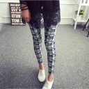 Rutiga leggings för kvinnor J519 7