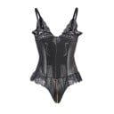 Body de piel para mujer con encaje 4