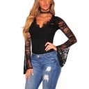 Body de encaje de mujer con mangas largas B812 4