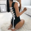 Bodys de encaje para mujer con cordones 3