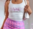 Débardeur court pour femme avec papillon 4