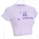 Kort t-shirt för kvinnor lila 4