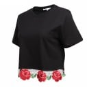 Kort t-shirt för kvinnor med blommor 2