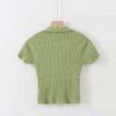 Kort t-shirt för kvinnor med krage 10