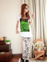 Damleggings med blommor J1120 8