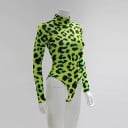Body de manga larga con estampado de leopardo para mujer 3