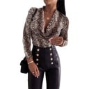Body de manga larga con estampado de leopardo para mujer B706 3