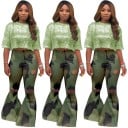 Pantalons camouflés pour femmes évasés 2