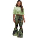 Pantalons camouflés pour femmes évasés 4