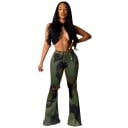 Pantalons camouflés pour femmes évasés 5