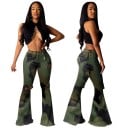 Pantalons camouflés pour femmes évasés 6