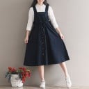Vestido midi de mujer con falda acampanada 4