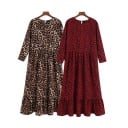 Vestido midi de mujer con volantes 3