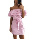 Mini rochie de damă cu volane 5