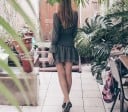 Mini rochie de damă cu guler stand-up 9