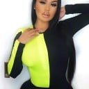Body de manga larga de neón para mujer 3