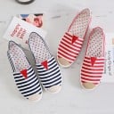 Stribede slip-on sneakers til kvinder J1143 3