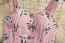 Vestido de mujer de rayas con flores 3