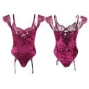 Body de terciopelo para mujer con hombros descubiertos 6
