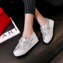 Slip-on sneakers för kvinnor med fransar J1152 6