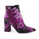 Botas de tornozelo pontiagudas para senhora com flores 4
