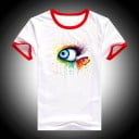 Dam-T-shirt med färgglatt tryck B391 7