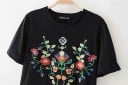 Dam T-shirt med blommor A960 3