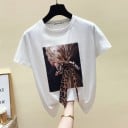 Dam T-shirt med rosett 4