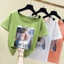 Dam T-shirt med rosett B396 4