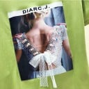 Dam T-shirt med rosett B396 6