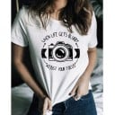 T-shirt med kameratema för kvinnor 8