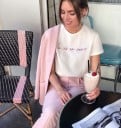 Vit T-shirt för kvinnor med tryck A1223 5