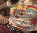 Vit T-shirt för kvinnor med tryck A993 4