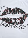 Dam T-shirt med muntryck 3