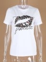 Dam T-shirt med muntryck 4