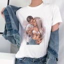 Dam T-shirt med tryck av dam A1236 16