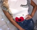 Dam T-shirt med volangärmar B182 6