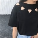 Dam T-shirt med utskurna hjärtan 6