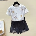 Dam T-shirt med broderi 3