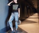 T-shirt för kvinnor dekorerad med strass 3