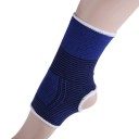 Ankelbandage 2 st för skydd av anklar vid sport Flexibla stickade ärmar med öppen häl Blå med mörka ränder och vit kant 1