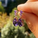 Pendientes colgantes de mujer con cristales G853 4