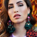 Boucles d'oreilles pendantes pour femmes avec frange G1411 36