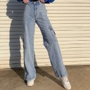 Lösa jeans för kvinnor med fickor 2
