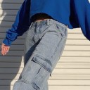 Lösa jeans för kvinnor med fickor 3