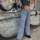 Lösa jeans för kvinnor med fickor 6