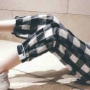 Pantalons larges à carreaux pour femmes A436 4